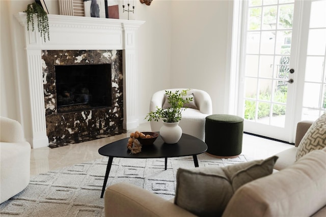1010 Terrace Blvd, Orlando, FL 32803 - living room featuring a high end fireplace and tile patterned flooring