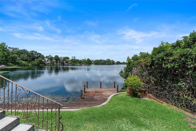 1010 Terrace Blvd, Orlando, FL 32803 - dock area featuring a water view and a lawn