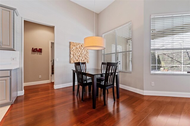 10030 Chatham Oaks Ct, Orlando, FL 32836 - dining area with dark wood finished floors and baseboards