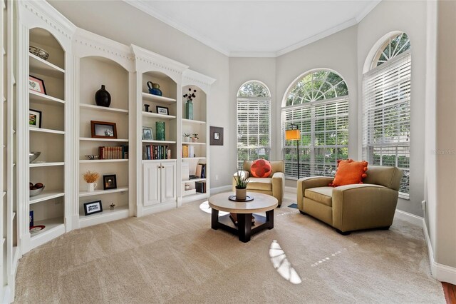 10030 Chatham Oaks Ct, Orlando, FL 32836 - sitting room featuring ornamental molding, baseboards, and carpet flooring