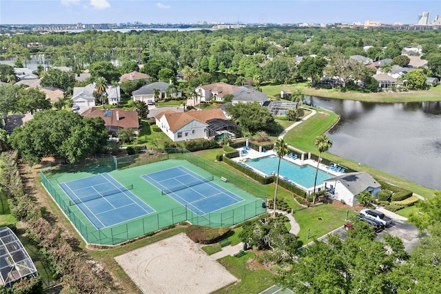 10030 Chatham Oaks Ct, Orlando, FL 32836 - aerial view of property and surrounding area with a nearby body of water and a pool area