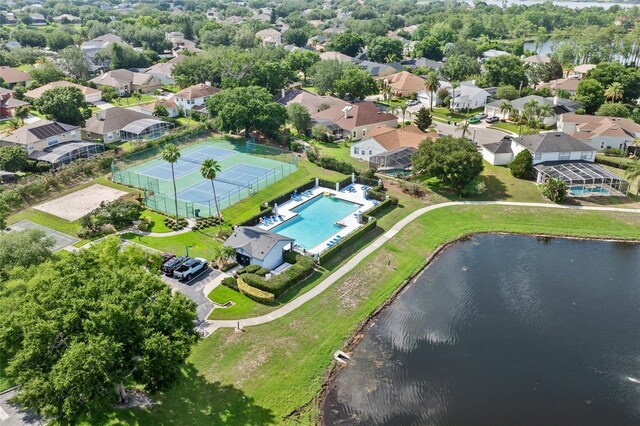 10030 Chatham Oaks Ct, Orlando, FL 32836 - view of property location with a pool area, a large body of water, and nearby suburban area