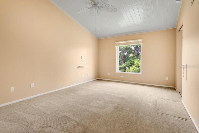 200 Maitland Ave Unit 122, Altamonte Springs, FL 32701 - unfurnished room with carpet, ceiling fan, baseboards, vaulted ceiling, and wooden ceiling