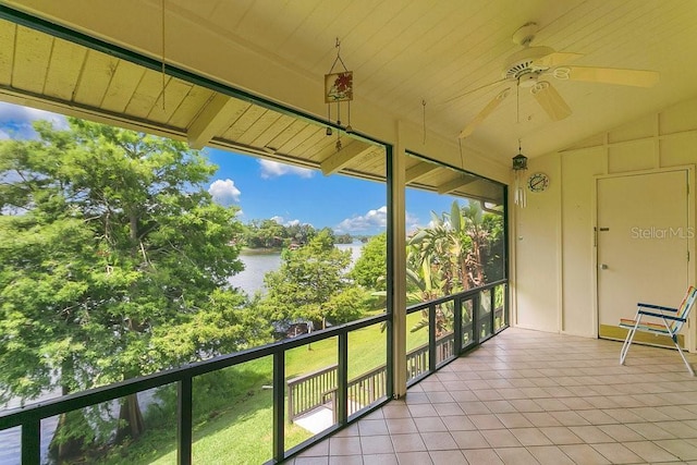 200 Maitland Ave Unit 122, Altamonte Springs, FL 32701 - balcony with a water view and ceiling fan
