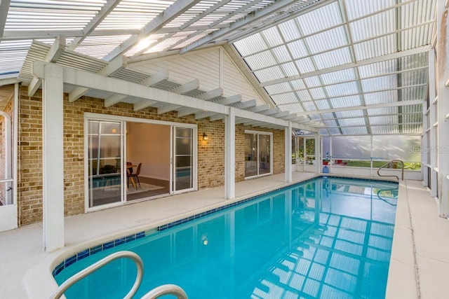 25 Reflections Village Dr, Ormond Beach, FL 32174 - indoor pool with a patio and a pergola