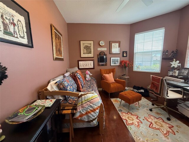 10075 SW 91st Pl, Ocala, FL 34481 - sitting room with wood finished floors and a ceiling fan