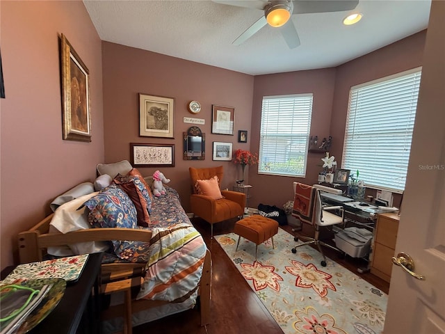 10075 SW 91st Pl, Ocala, FL 34481 - office with ceiling fan, light wood-type flooring, and recessed lighting