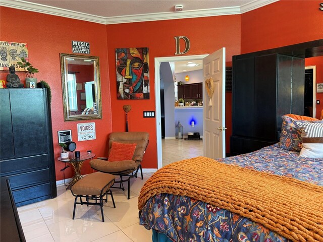 10075 SW 91st Pl, Ocala, FL 34481 - tiled bedroom featuring ornamental molding