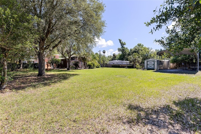 360 W University Ave, Orange City, FL 32763 - view of yard featuring a shed, an outbuilding, and a detached carport