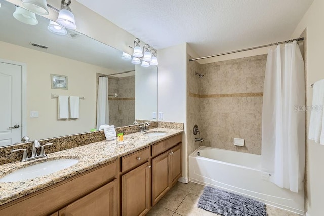 3055 Beach Palm Ave, Kissimmee, FL 34747 - bathroom with tile patterned floors, shower / bathtub combination with curtain, and double vanity