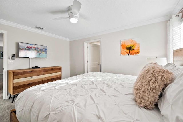 1128 Challenge Dr, Davenport, FL 33896 - carpeted bedroom with crown molding and a ceiling fan