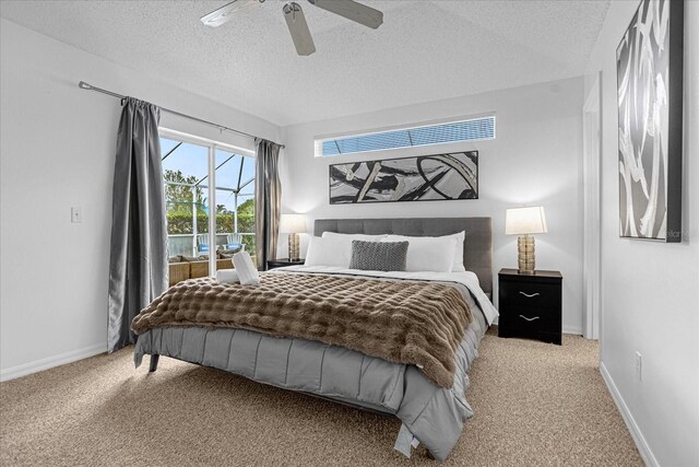 217 Holborn Loop, Davenport, FL 33897 - bedroom with carpet flooring, a textured ceiling, baseboards, and a ceiling fan
