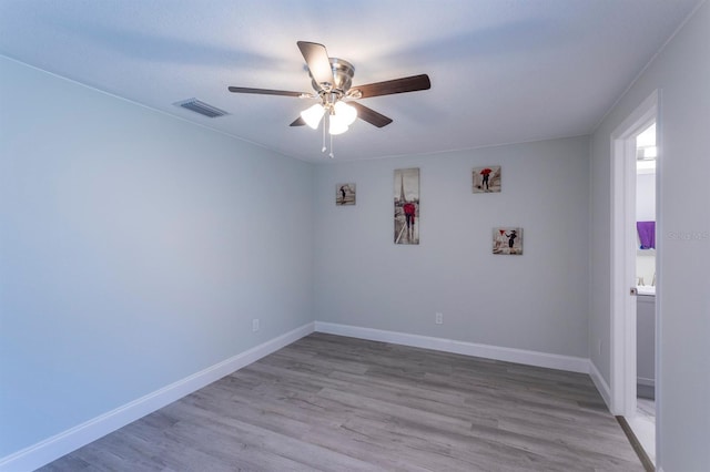 4515 Isaac Ln, Sanford, FL 32771 - unfurnished room with ceiling fan, light wood-style flooring, and baseboards