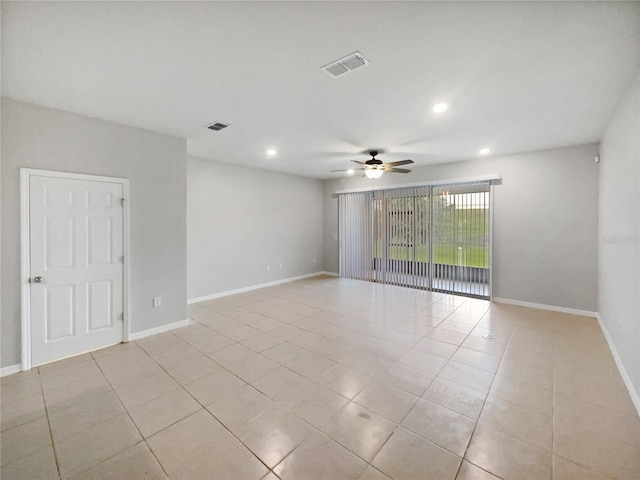 3737 Plainview Dr, Orlando, FL 32824 - unfurnished room with a ceiling fan, light tile patterned flooring, recessed lighting, and baseboards