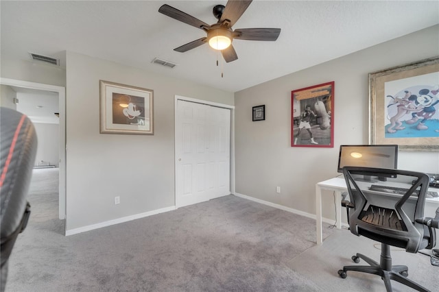 325 Aldridge Ln, Davenport, FL 33897 - carpeted office space featuring ceiling fan and baseboards