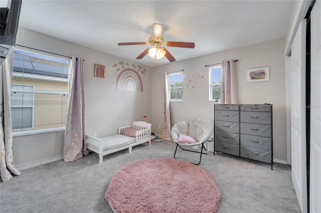 325 Aldridge Ln, Davenport, FL 33897 - sitting room with carpet floors, ceiling fan, and baseboards
