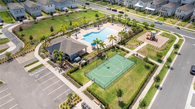 12133 Bracco St, Winter Garden, FL 34787 - aerial perspective of suburban area featuring a pool area