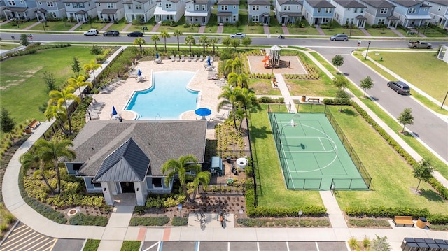 12133 Bracco St, Winter Garden, FL 34787 - aerial view of residential area with a pool