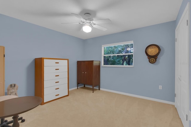 303 S Sweetwater Blvd, Longwood, FL 32779 - bedroom featuring light carpet, baseboards, and a ceiling fan