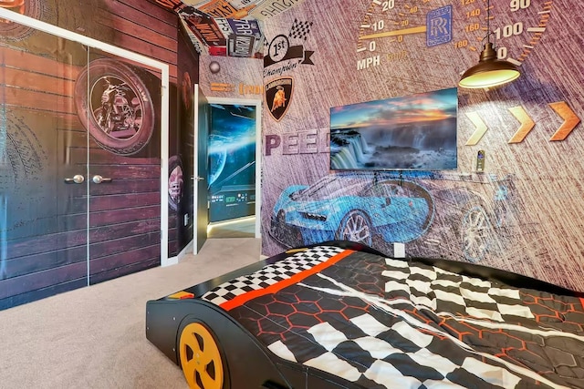 4441 Ganesha Loop, Kissimmee, FL 34746 - game room featuring carpet and wooden walls