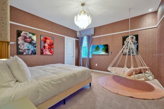 4441 Ganesha Loop, Kissimmee, FL 34746 - carpeted bedroom featuring a chandelier