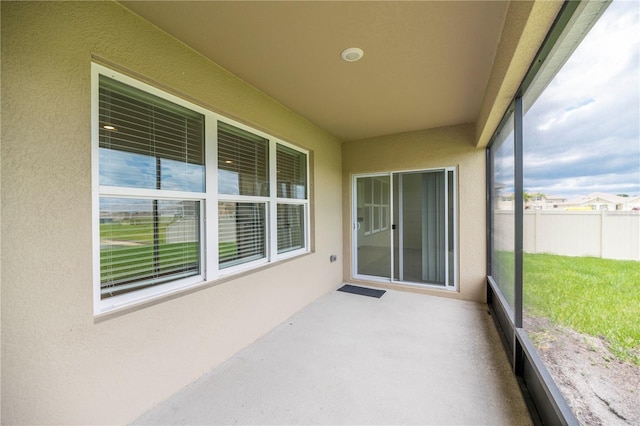 view of unfurnished sunroom
