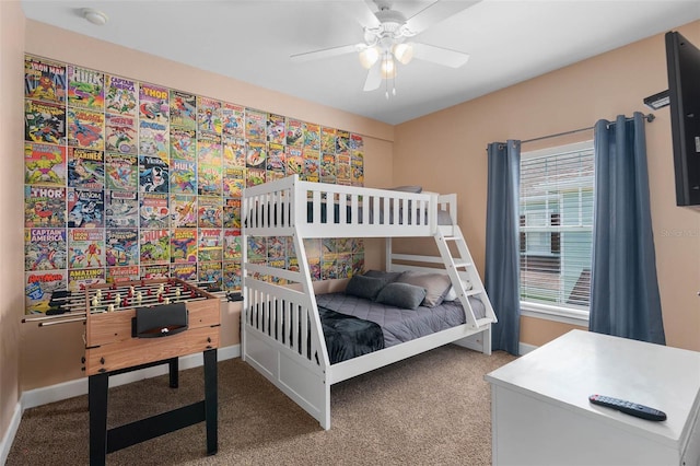 2952 Lucayan Harbour Cir Unit 105, Kissimmee, FL 34746 - bedroom with carpet, baseboards, and ceiling fan