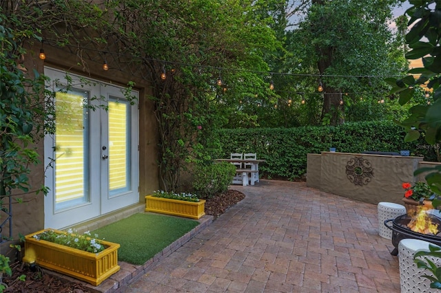 view of patio / terrace featuring french doors