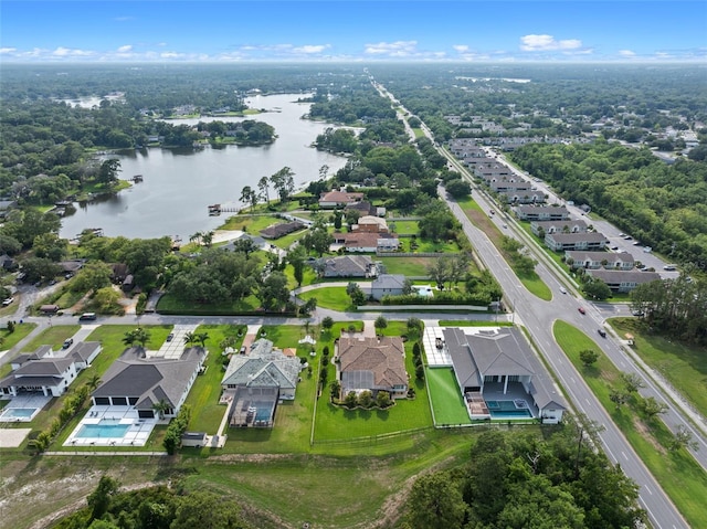 3865 W Stillwood Ln, Lake Mary, FL 32746 - aerial perspective of suburban area with a large body of water