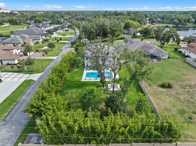 3865 W Stillwood Ln, Lake Mary, FL 32746 - aerial perspective of suburban area featuring a pool area and a nearby body of water