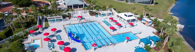 1266 Saint Albans Loop, Lake Mary, FL 32746 - bird's eye view of a large body of water and a pool area