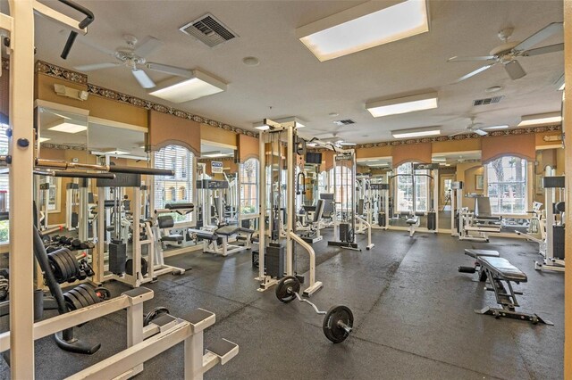 3561 Conroy Rd Unit 216, Orlando, FL 32839 - workout area with a ceiling fan