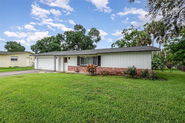 1322 Royal Birkdale Cir, Rockledge, FL 32955 - ranch-style home with driveway, a garage, board and batten siding, and brick siding