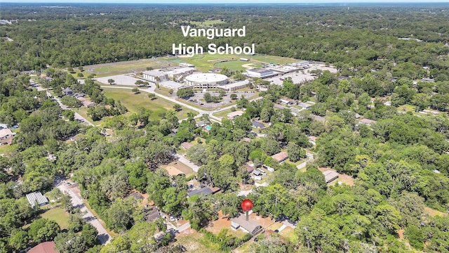 drone / aerial view of a heavily wooded area