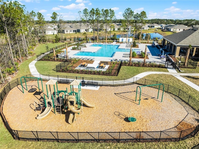 3326 Arch Ave, Ormond Beach, FL 32174 - aerial perspective of suburban area with a pool and a park