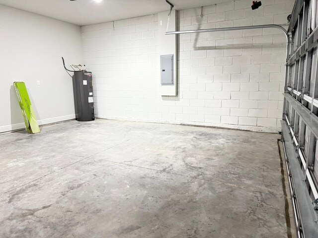 2336 SW 168th Loop, Ocala, FL 34473 - garage with electric water heater, electric panel, and concrete block wall