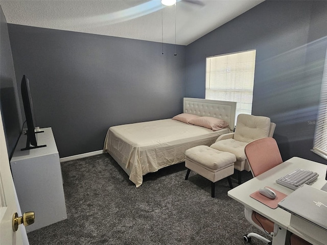 6436 Fig Leaf St, Magnolia Square, FL 34771 - carpeted bedroom with lofted ceiling and ceiling fan