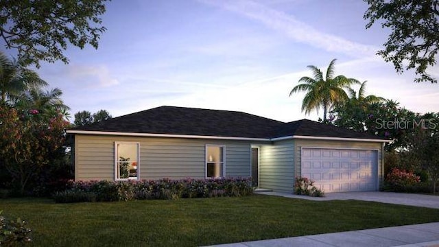 1114 Camden Way W, Poinciana, FL 34758 - ranch-style home with an attached garage, concrete driveway, and a front yard