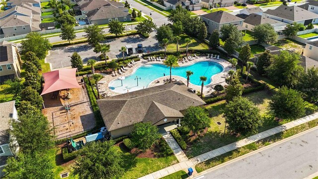 1265 Blarney St, Minneola, FL 34715 - aerial view of residential area featuring a pool
