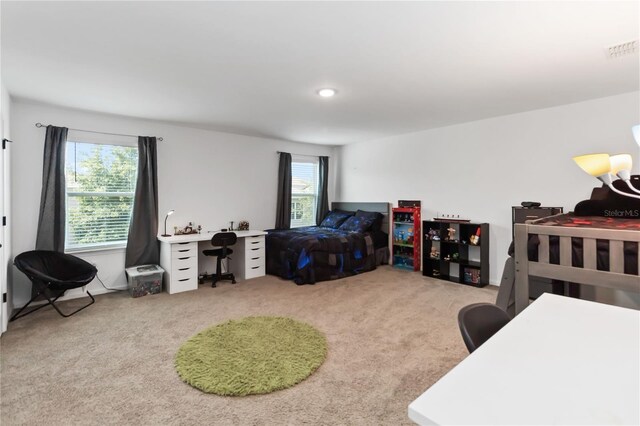 1265 Blarney St, Minneola, FL 34715 - carpeted bedroom featuring multiple windows and a desk