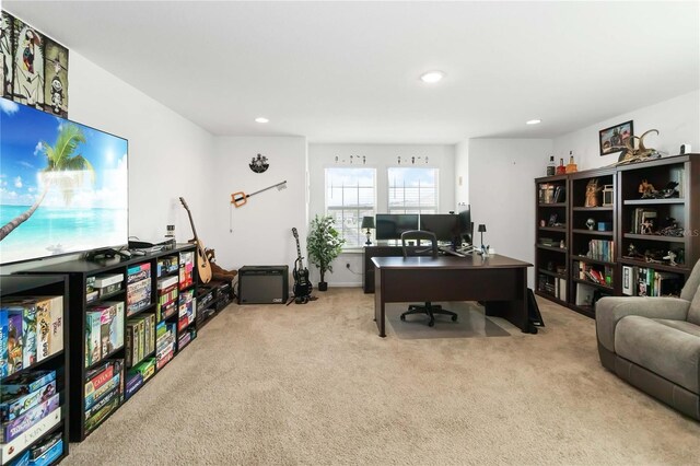 1265 Blarney St, Minneola, FL 34715 - home office featuring carpet floors and recessed lighting