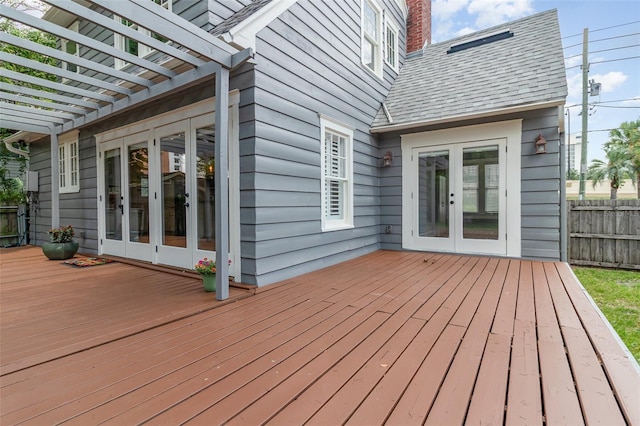 338 E Anderson St, Orlando, FL 32801 - wooden deck with french doors and a pergola