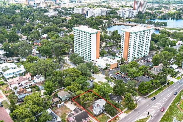 338 E Anderson St, Orlando, FL 32801 - view of urban area featuring a large body of water and property parcel outlined