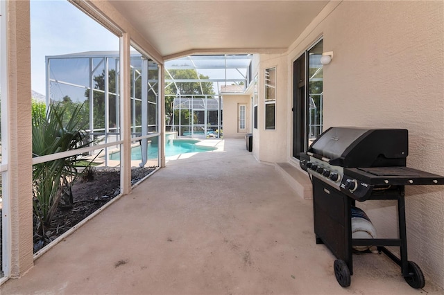 1201 Shelter Rock Rd, Orlando, FL 32835 - view of patio / terrace featuring area for grilling, an outdoor pool, and a lanai