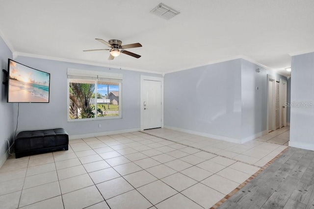 950 Gatewood Ct NE, Palm Bay, FL 32905 - unfurnished room featuring ceiling fan, crown molding, and baseboards