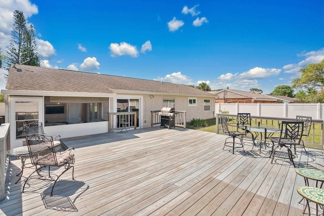 950 Gatewood Ct NE, Palm Bay, FL 32905 - deck featuring area for grilling and fence