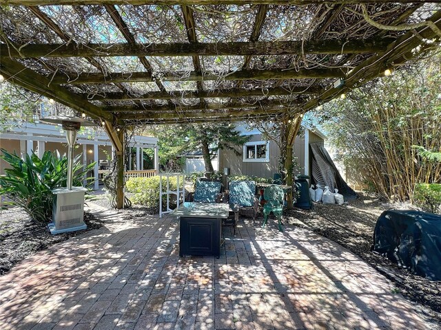5127 Leeward Way, Orlando, FL 32809 - view of patio with an outbuilding, a storage shed, and a pergola