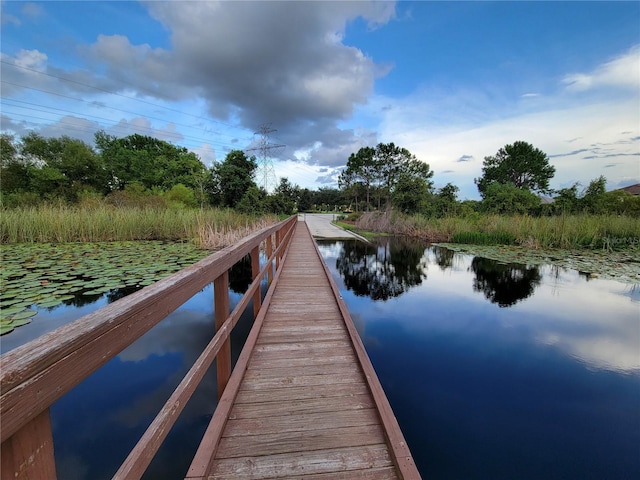 dock featuring a water view