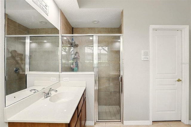 3451 Players Point Loop, Apopka, FL 32712 - full bath with a stall shower, vanity, tile patterned flooring, and baseboards