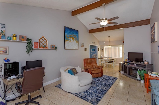 11435 Aries Dr, Orlando, FL 32837 - office space with a ceiling fan, light tile patterned floors, and baseboards